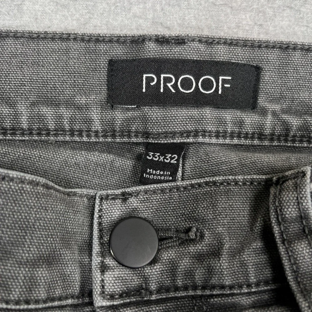 Proof Rover Pants Mens 33x32 (32x31) Gray Slim Stretch Workwear‎ Outdoor Canvas